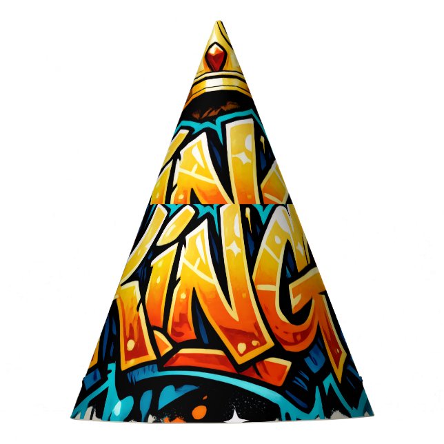 Gekrönter Street King Graffiti Partyhütchen (Vorderseite)