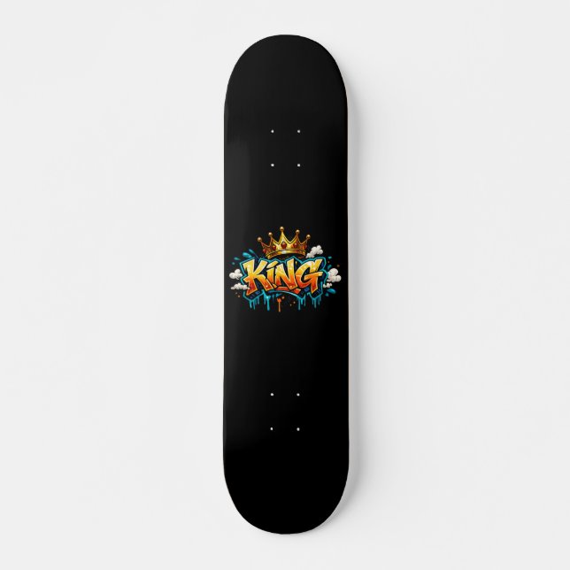Gekrönter Street King Graffiti Skateboard (Vorne)