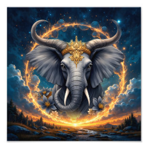 Gekrönter Wächter des Himmelstors der Elefant Fotodruck