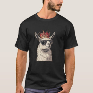 Gekröntes Lama für Lachen und Stil mit Sonnenbrill T-Shirt