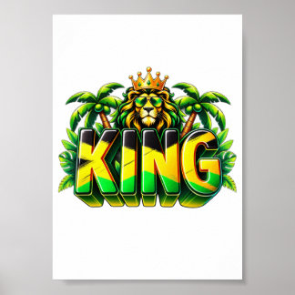 Gekröntes Löwen Tropical Island Pride Design Poster