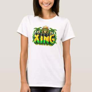 Gekröntes Löwen Tropical Island Pride Design T-Shirt