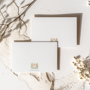 Gekröntes Monogramm   Personalisierte Herren- Mitteilungskarte