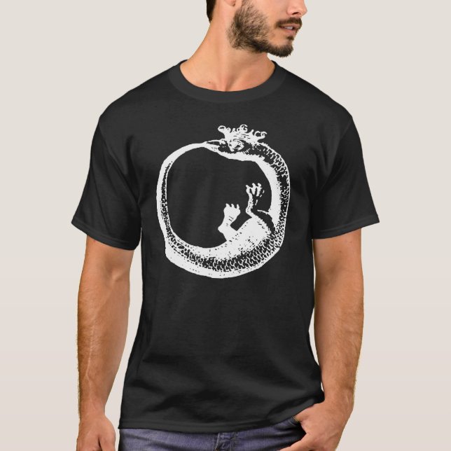 Gekröntes Ouroboros Weiß T-Shirt (Vorderseite)