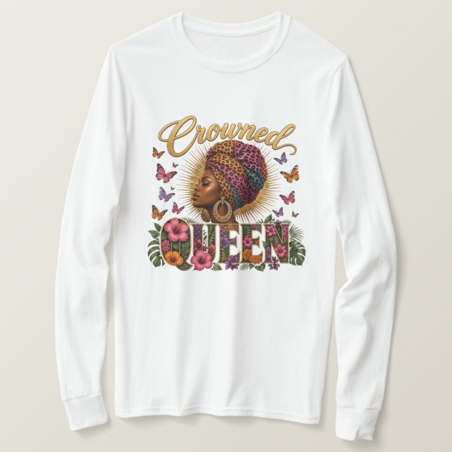 Gekröntes Queen Damen Sweatshirt T-Shirt (Design vorne)