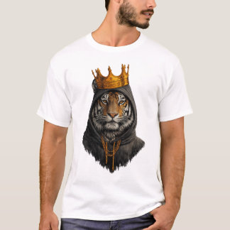 Gekröntes Tiger-König T-Shirt – Royal Streetwear S