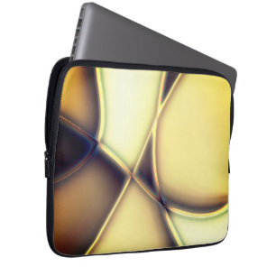 Gekrümmte glatte, goldene Linien über verbranntes  Laptopschutzhülle