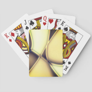 Gekrümmte glatte, goldene Linien über verbranntes  Spielkarten