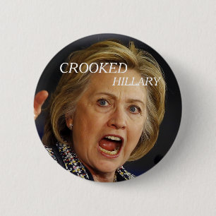 Gekrümmte Hillary Clinton 2016 Button