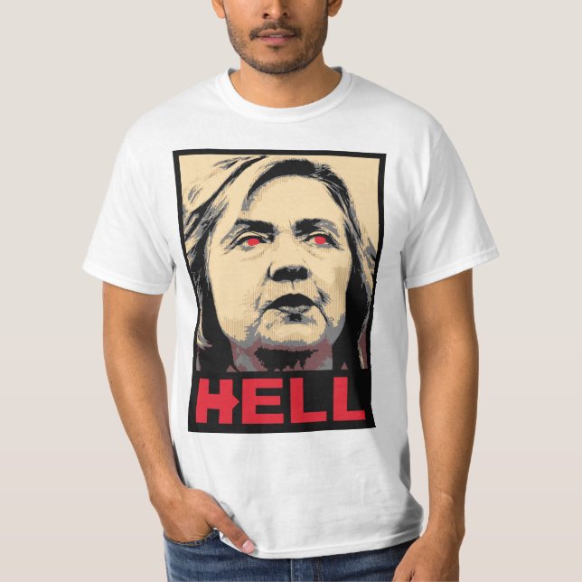 Gekrümmte Hillary Clinton-Hölle - Anti-Hillary T-Shirt (Vorderseite)