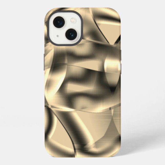 Gekrümmte khakifarbenen oder beige Formen, mit leu iPhone Hülle (Rückseite)