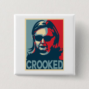 GEKRÜMMTER Knopf/Abzeichen Anti-Hillary Clinton Button