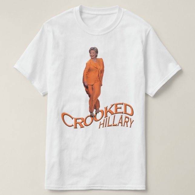 Gekrümmter orange schwarzer T - Shirt Hillary (Design vorne)