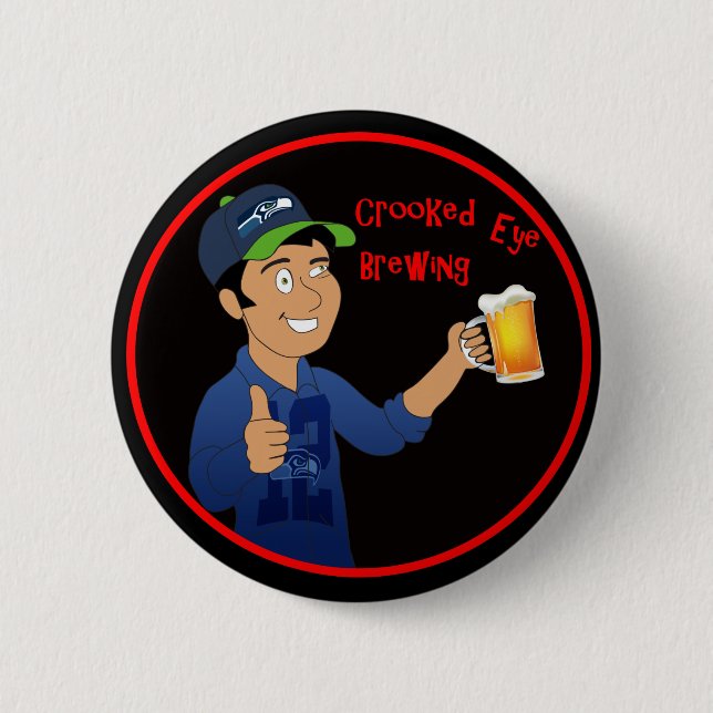 Gekrümmtes Augenbrauen Button (Vorderseite)