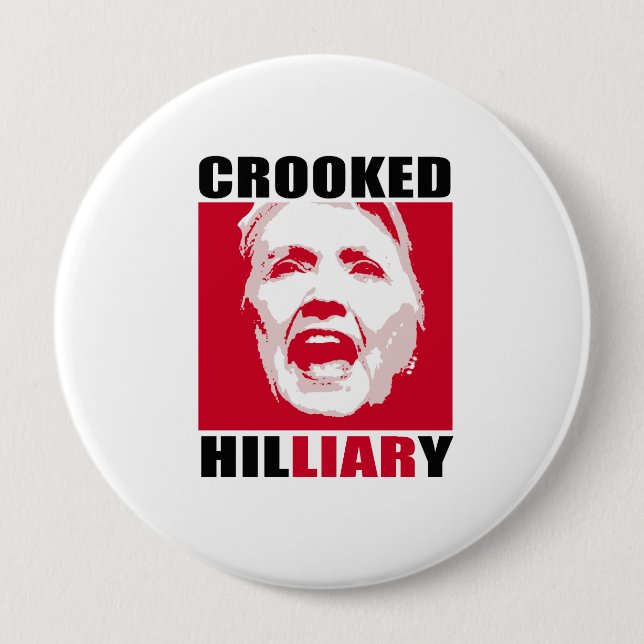 GEKRÜMMTES HILLIARY - - Anti-Hillary - Button (Vorderseite)
