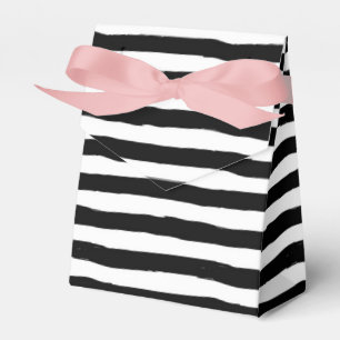 Gekrümmtes Streifen-Schwarzweiss-Muster Geschenkschachtel