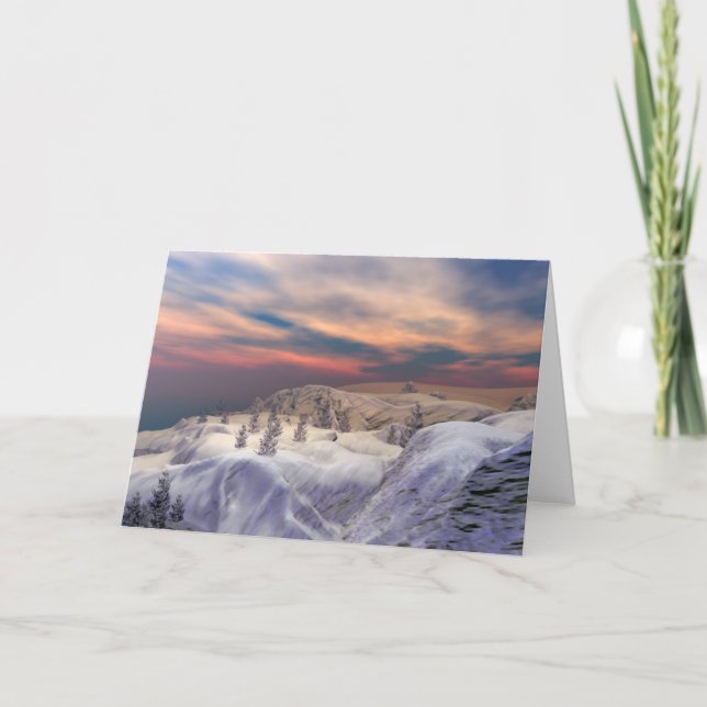 Gekühlte Weihnachtshügel Feiertagskarte (Vorderseite)