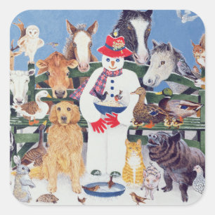 Gekümmert Quadratischer Aufkleber