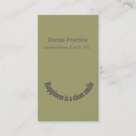 Gekurvt HERAUF grüne Zahnarzt-Lächeln-Typografie Terminkarte