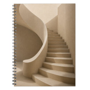 Gekurvte Treppe Minimalistisches Beiges Notizbuch Notizblock