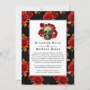 Gekürzte Hochzeitsgästeliste im Floral Gothic Stil Ankündigung