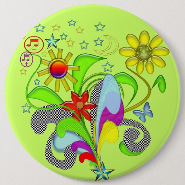 Gel-Blume und Wirbel Button (Vorderseite)