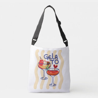 🍦 GELA TO – Süße Retro-Gelato-Grafik Tragetaschen Mit Langen Trägern