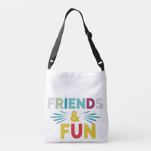 Gelächter - "Freunde und Spaß" Multicolor Tragetaschen Mit Langen Trägern
