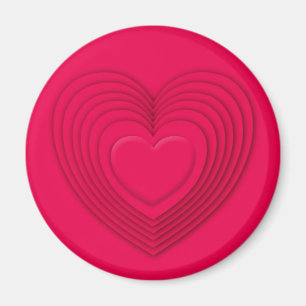 Gelagerte 3-D-Herzen - Rose rot Magnet