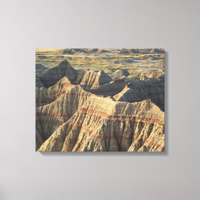 Gelagerte Hoodoos der Badlands Leinwanddruck (Vorderseite)