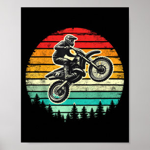 Geländemotorradfahrer Vintage-Motorrad Motocross Poster