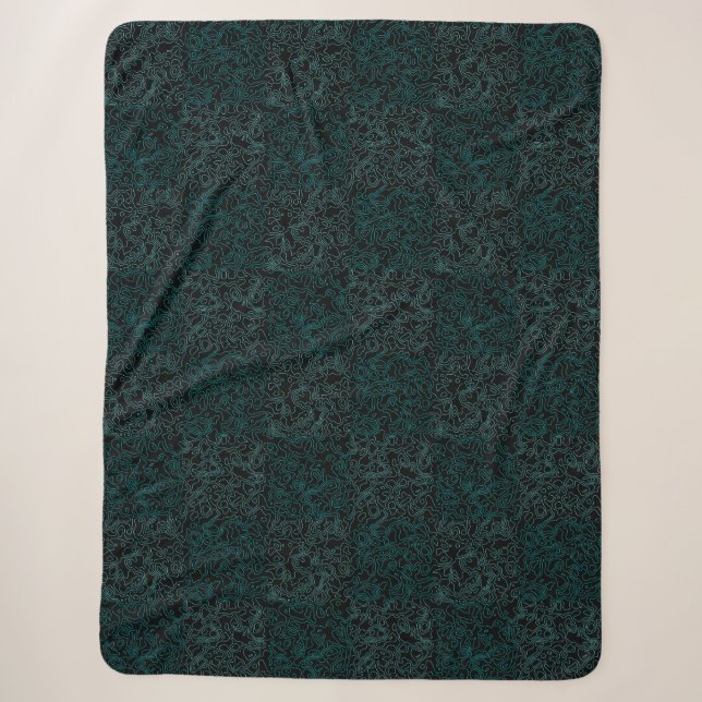 Geländemuster Grün 01bx4.Schwarz Sherpadecke (Vorderseite)