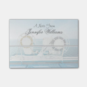 Geländer eines Kreuzschiffs Post-it Klebezettel