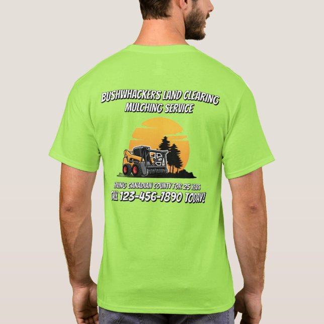 Geländereinigung Mulchung Skid Steer Service anpas T-Shirt (Rückseite)