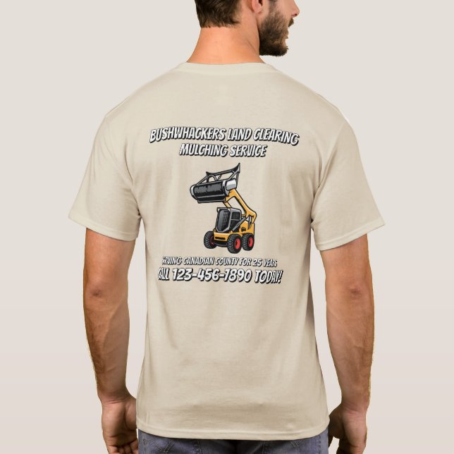 Geländereinigungs- und Flail-Mulch-Service anpasse T-Shirt (Rückseite)