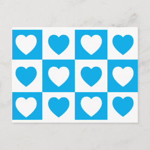 Geländerte Herzen - Cyan Blue Postkarte