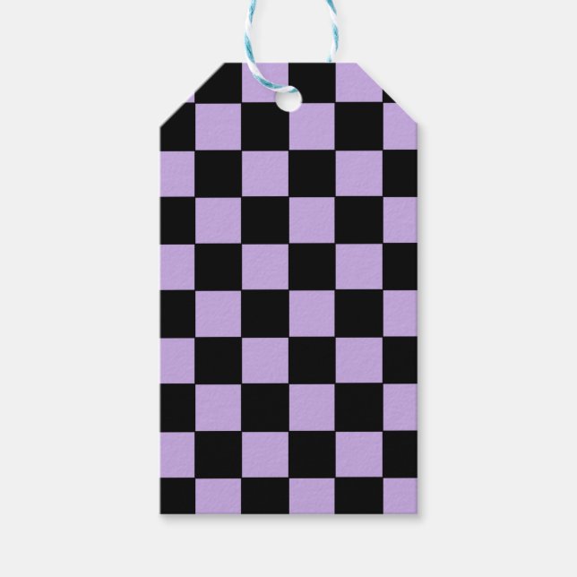 Geländerter Lavendel und Schwarz Geschenkanhänger (Vorderseite)