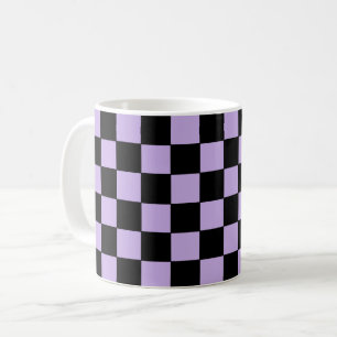 Geländerter Lavendel und Schwarz Kaffeetasse