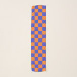 Geländertes Blau und Orange Schal<br><div class="desc">Abstrakte Digitalkunst von blauen und orangefarbenen Quadraten in karierter Form.</div>