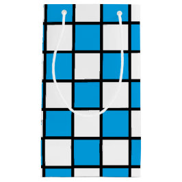 Geländertes Türkis und Schwarz Kleine Geschenktüte