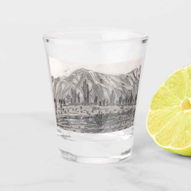 Geländestrecke in Bahia de los Angeles Schnapsglas (Vorderseite)