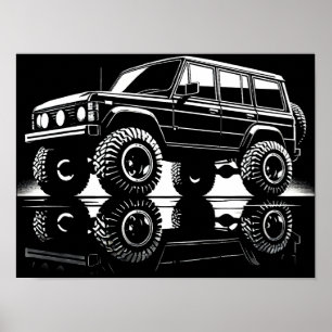 Geländewagen-Legende Silhouette Poster