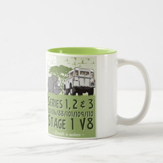 Geländewagen-Stärke in Zahlen Zwei-Ton Tasse (Rechts)