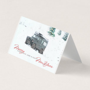 Geländewagen-Weihnachtskartensatz von bywhacky