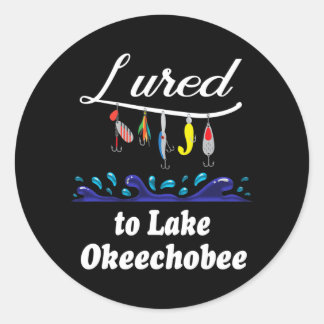 Gelangweilt am Lake Okeechobee FL Florida Angeln Runder Aufkleber