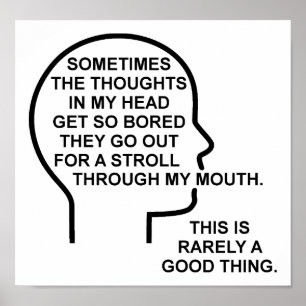 gelangweilte Gedanken Funny Poster