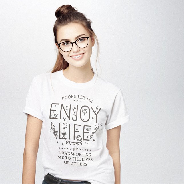 Gelassen Bücher genießen mehrere Leben T-Shirt (Books Let Enjoy Life Together Clever T-Shirt)