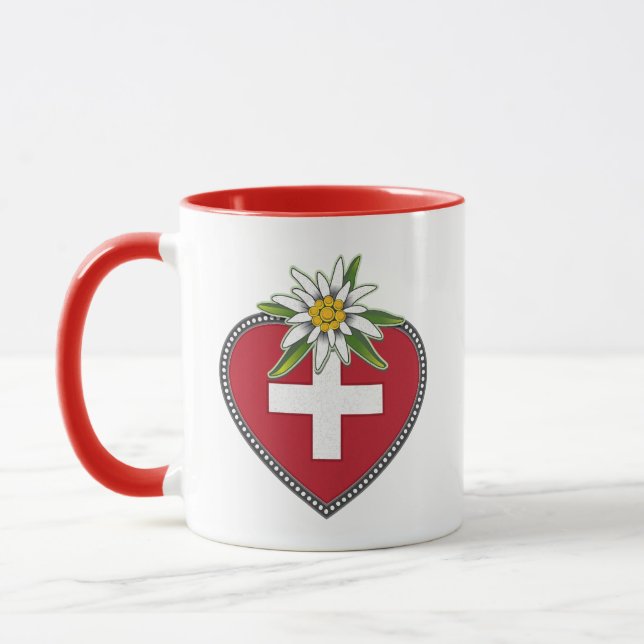 Gelassen Edelweiss in meiner Tasse im Herzen (Links)