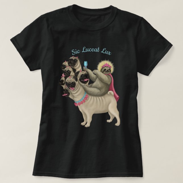 Gelassen, es gäbe Licht - Faultier von Babel T-Shirt (Design vorne)