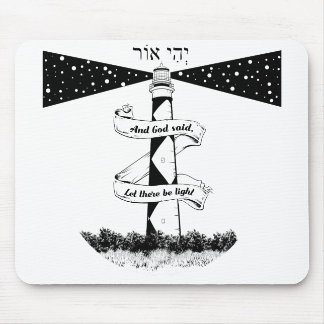 GELASSEN, ES GIBT LICHT schwarz-weiß Mousepad (Vorne)